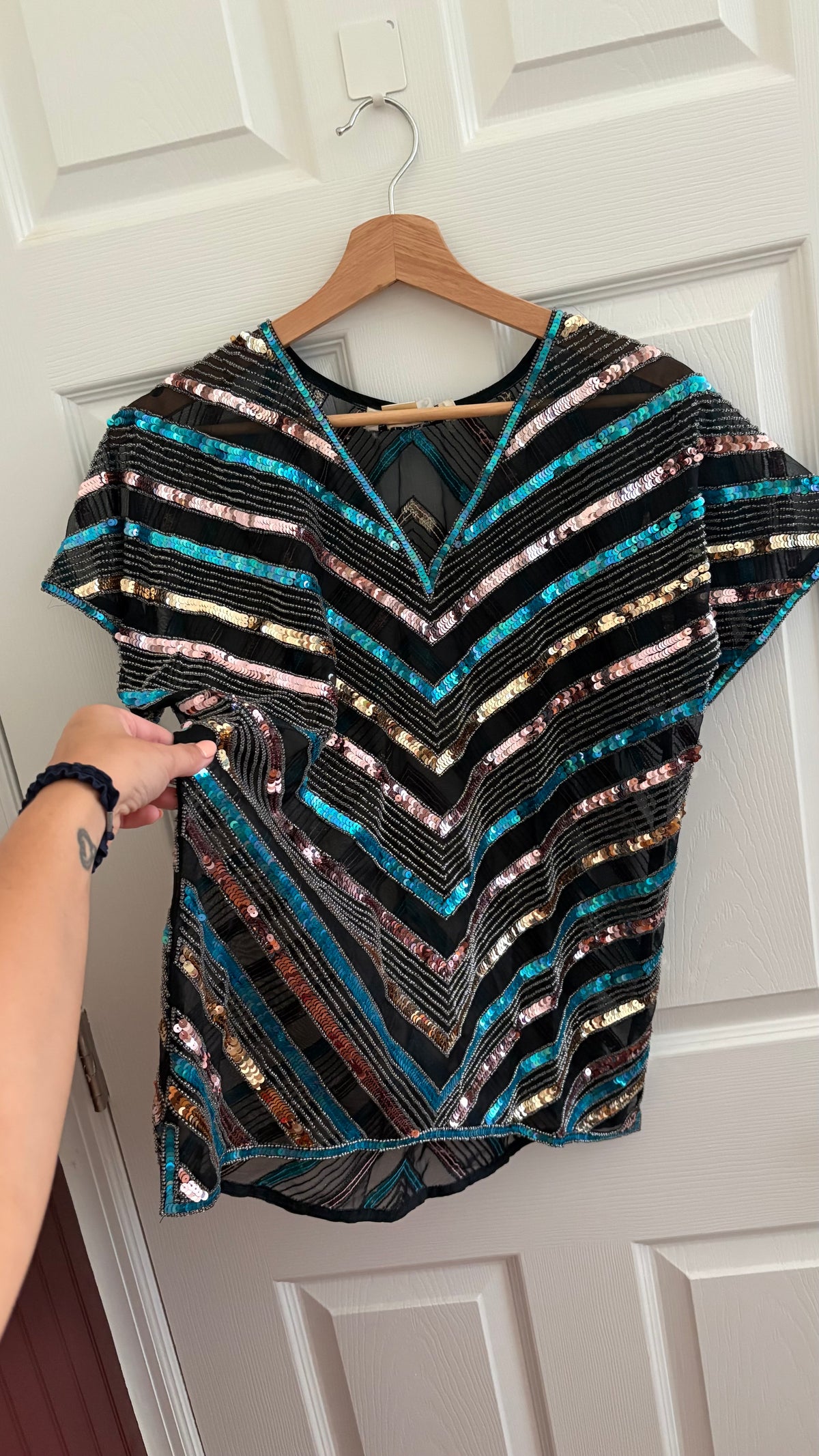 Argenti silk sequin blouse