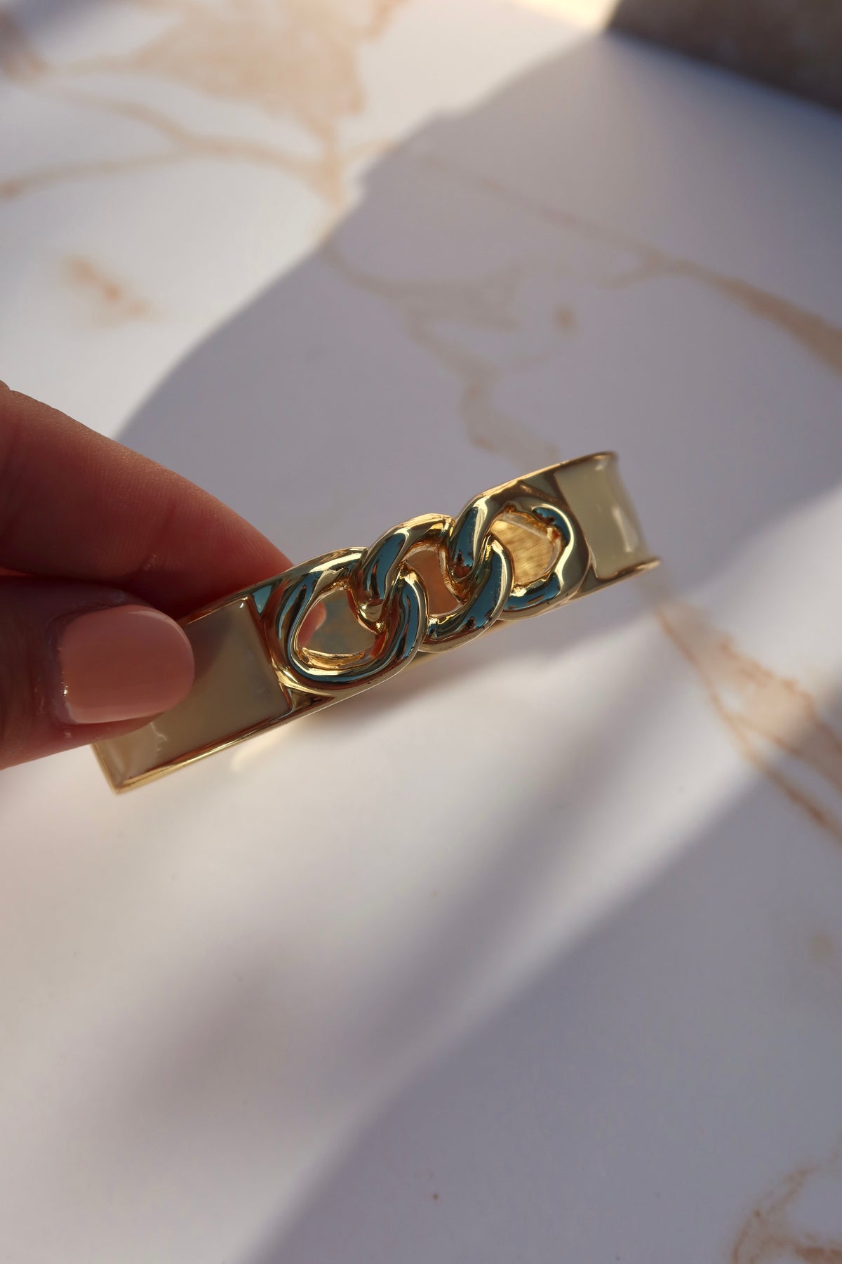 Gold-Toned Chain Cuff Bracelet