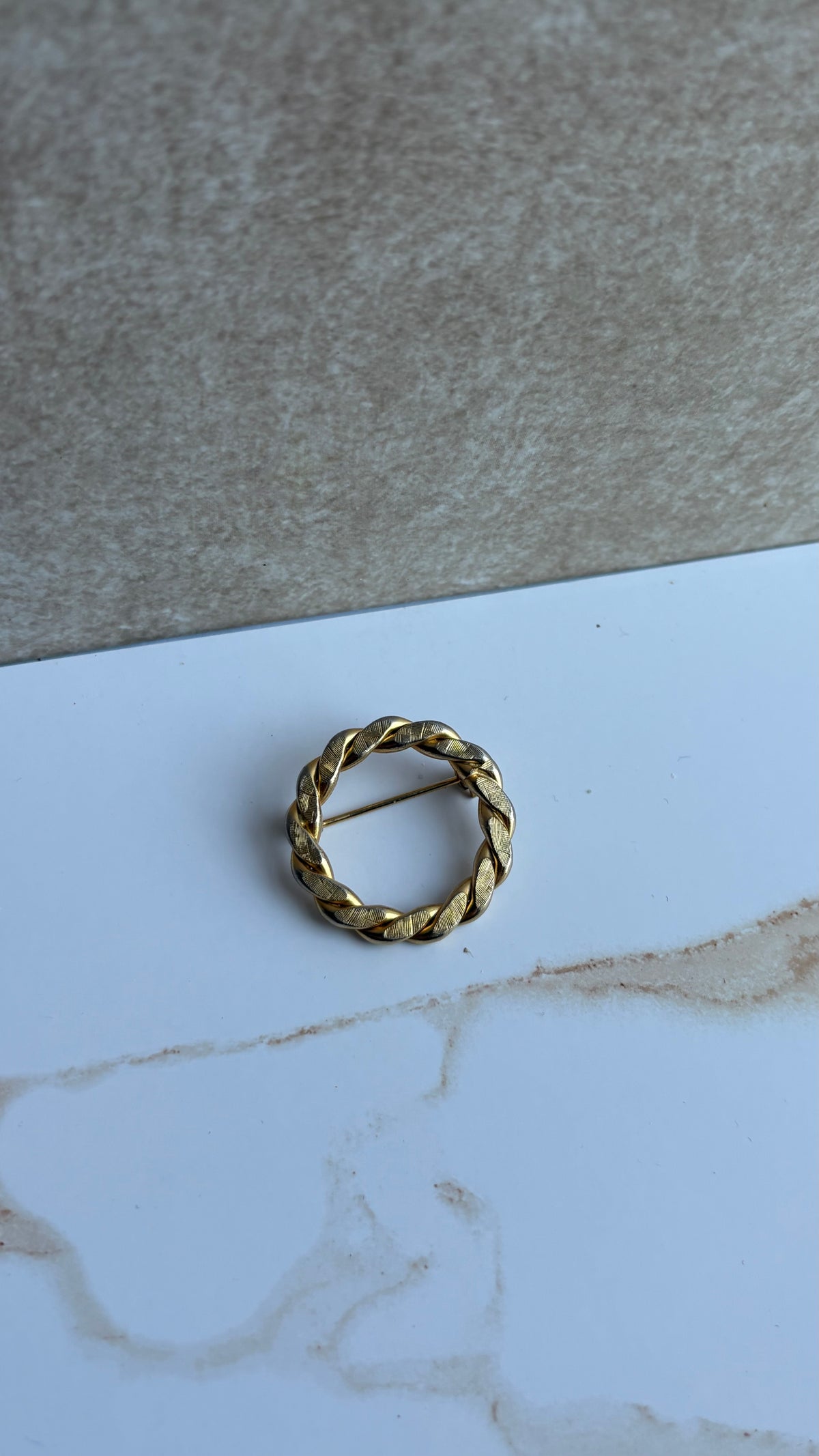 Gold-Tone Circular Brooch