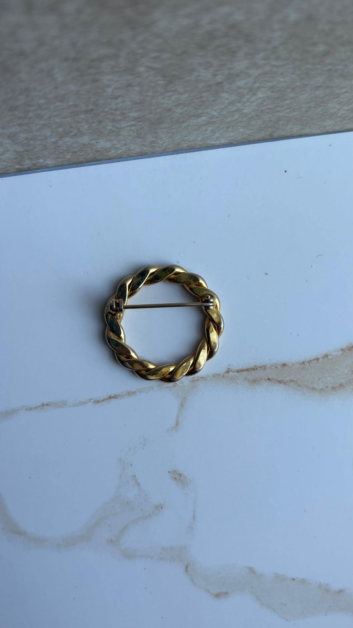 Gold-Tone Circular Brooch