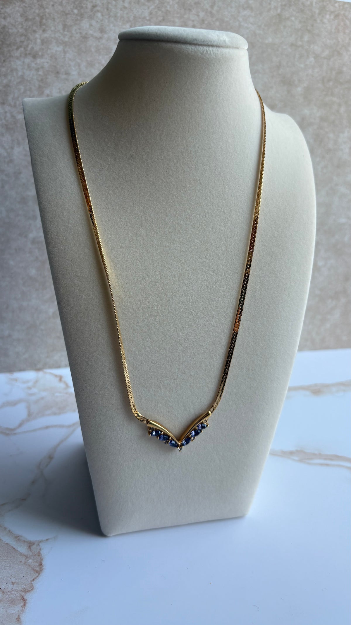 Avon Gold-Tone Herringbone Chevron Drop Pendant