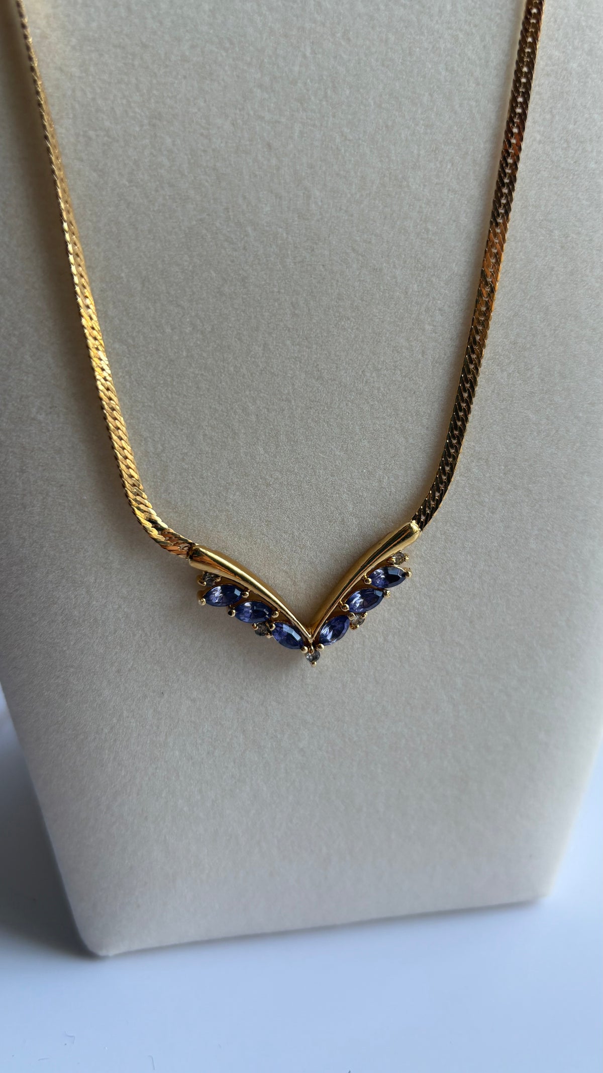 Avon Gold-Tone Herringbone Chevron Drop Pendant