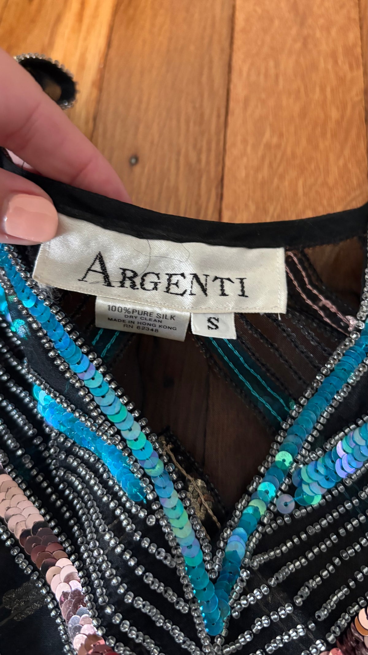 Argenti silk sequin blouse