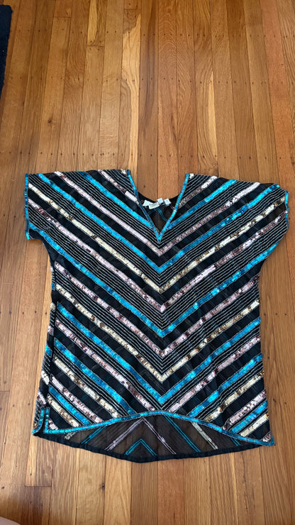 Argenti silk sequin blouse