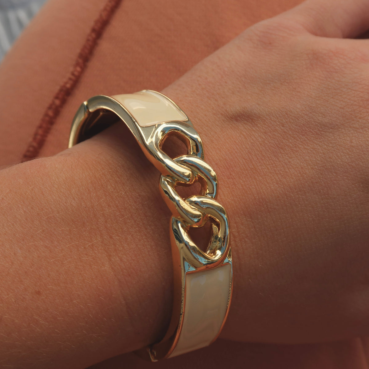 Gold-Toned Chain Cuff Bracelet