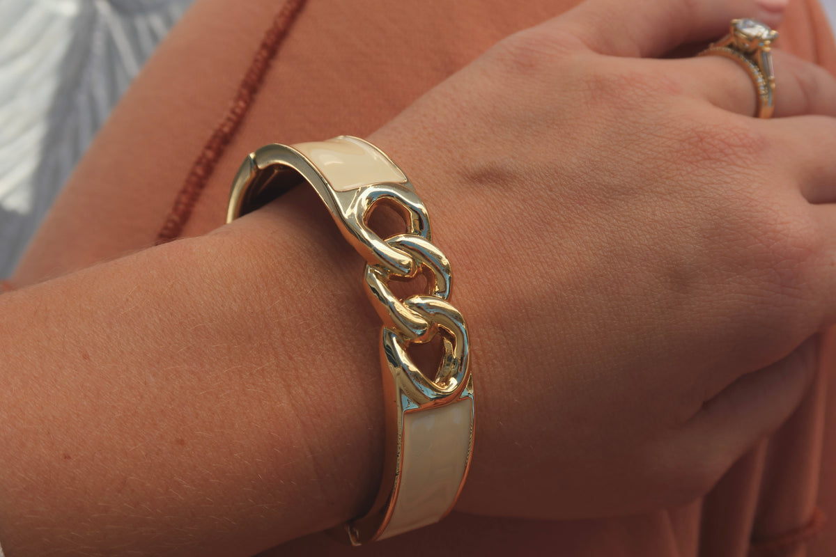 Gold-Toned Chain Cuff Bracelet