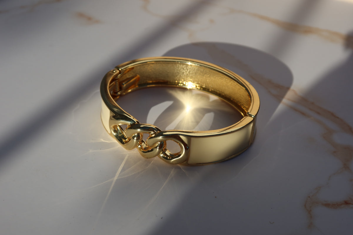 Gold-Toned Chain Cuff Bracelet