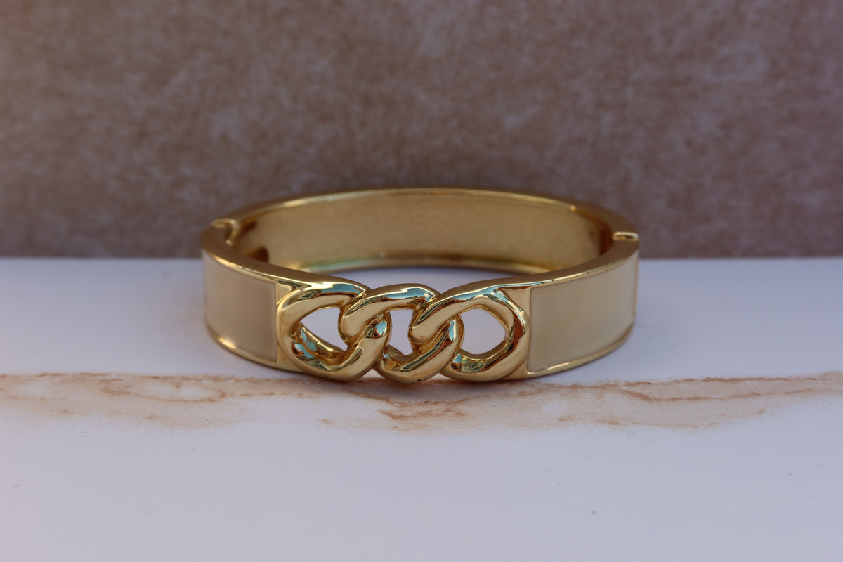 Gold-Toned Chain Cuff Bracelet