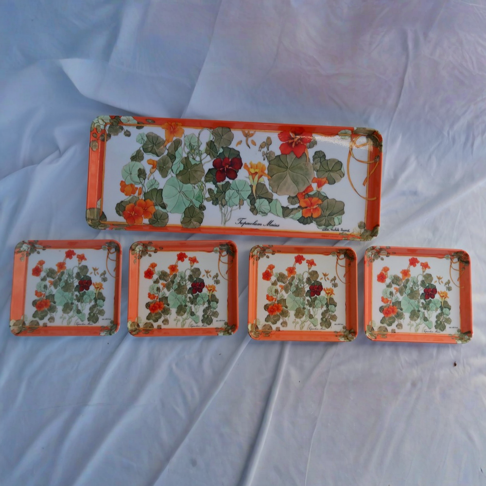 Italian Melamine Tray and Plate Set