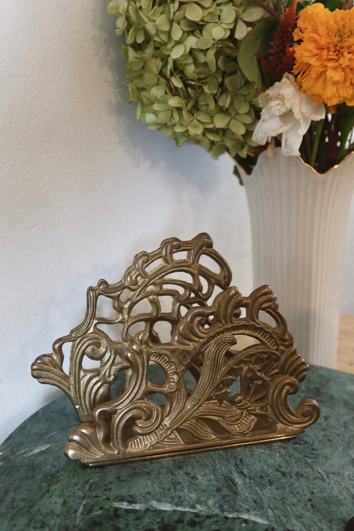 1983 Teleflora Brass Napkin/Letter Holder