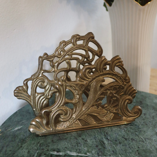1983 Teleflora Brass Napkin/Letter Holder