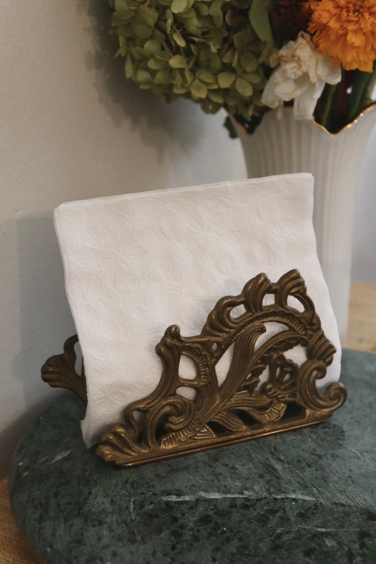 1983 Teleflora Brass Napkin/Letter Holder