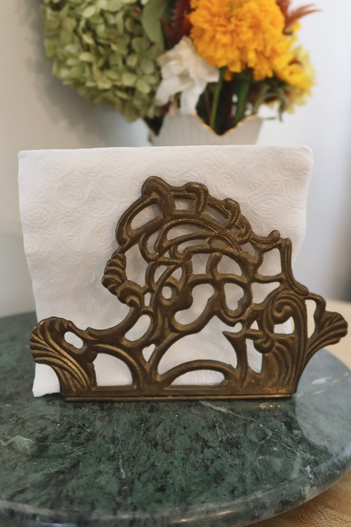 1983 Teleflora Brass Napkin/Letter Holder