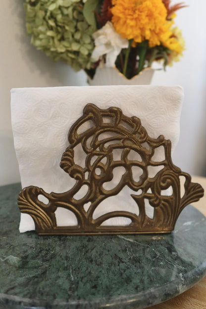 1983 Teleflora Brass Napkin/Letter Holder