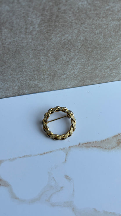 Gold-Tone Circular Brooch