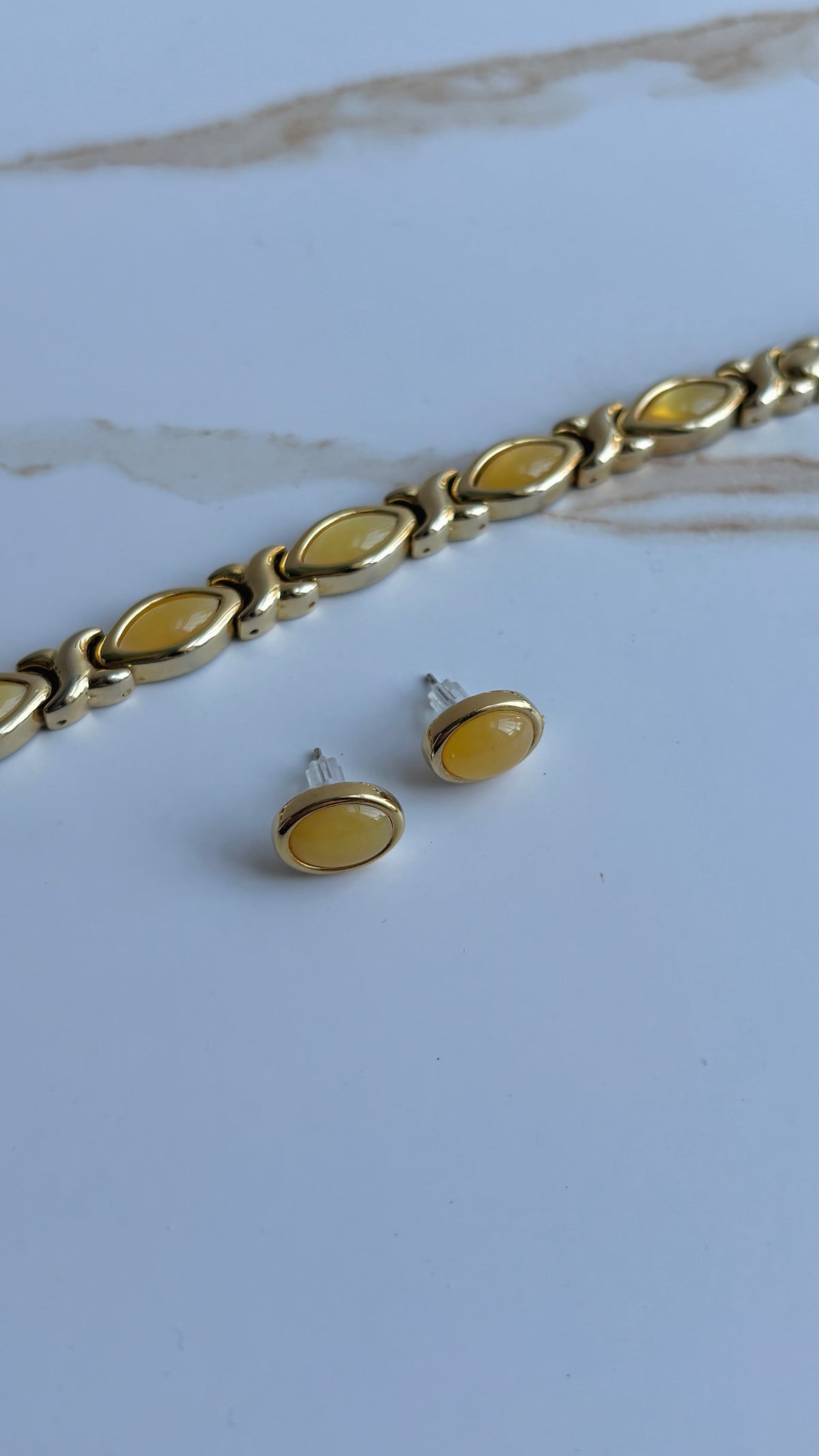 Gold-Tone XO Link Bracelet & Earring Set