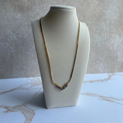 Avon Gold-Tone Herringbone Chevron Drop Pendant