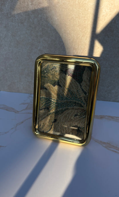 Brass-toned Frame with Rounded Edges - 1980s