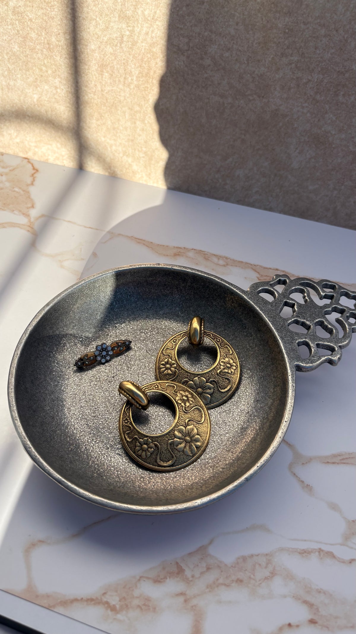 Etched Door knocker Style Earrings
